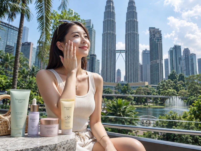 Kuala Lumpur travel skincare with Singapore Girl products at the Petronas Twin Towers and KLCC