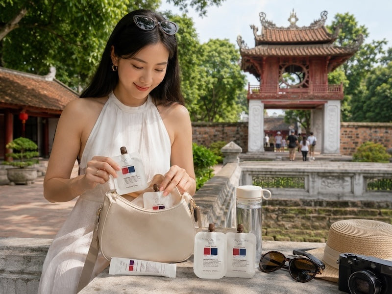 Girl with singapore girl skin care