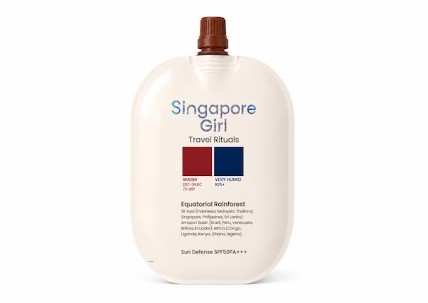 A 1000ml bottle of Singapore Girl Travel Rituals Equatorial Rainforest travel soap on a white background.