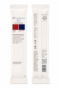 Two white squeeze sachet of Singapore Girl Travel Rituals Equatorial rainforest mask shown front and back on a plain white background.